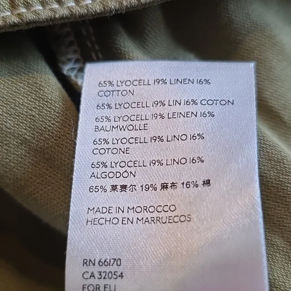 Anthropologie Jackson Army Green Tapered Utility Cargo Pants. Size 2 - Picture 8 of 9